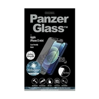 PanzerGlass E2E Microfracture antibakterinis stiklas su Swarovsky kristalu kameros dangteliu iPhone 12 mini - su juodu rėmeliu