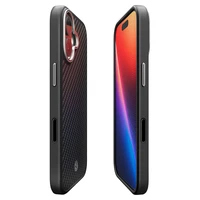 Spigen Enzo Aramid "T" MagSafe dėklas iPhone 17 - juoda ir sidabrinė