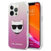 Karl Lagerfeld Choupette galvos dėklas telefonui iPhone 13 Pro Max – rožinis
