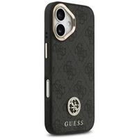 Guess 4G Strass Logo & Big Strap Metal Buttons Magnetinis dėklas iPhone 17 - juodas