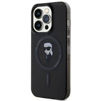 Karl Lagerfeld IML Ikonik Magnetinis dėklas telefonui iPhone 15 Pro - juodas