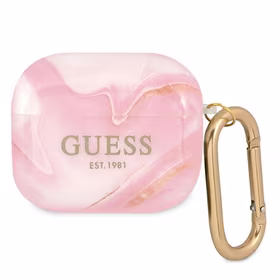 Guess GUA3UNMP AirPods 3 dėklas rožinė/rožinė Marble Collection