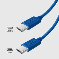 SBS TECABLETISSUETCCB USB-C - USB-C 1,5 m 60W pintas kabelis - mėlynas