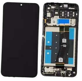 Ekranas Samsung A145 A14 4G 2023 su lietimui jautriu stikliuku ir rėmeliu Black originalus (used Grade A)