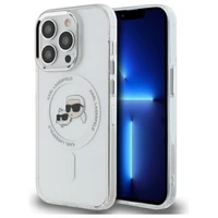 IML Metal Karl & Choupette Head MagSafe Dėklas telefonui iPhone 14 Pro Max - baltas