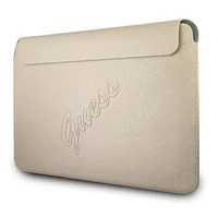 Guess Saffiano Script dėklas 13" nešiojamam kompiuteriui - auksinis