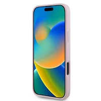 Dėklas telefonui Guess Grūdėtas auksinis žiedas MagSafe iPhone 16 Plus - rožinis