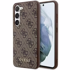 Guess 4G Metal Gold Logo dėklas telefonui Samsung Galaxy S24+ - rudas