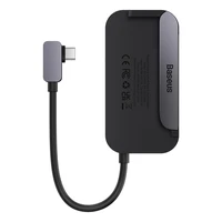 Baseus PadJoy universalus USB-C HUB planšetei / išmaniajam telefonui 4in1 USB-C - tamsiai pilkas