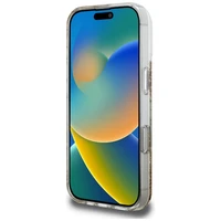 Guess HC dervos apačios blizgučiai MagSafe dėklas iPhone 16 Pro - auksinis