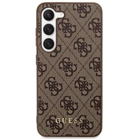 Guess GUHCS23SG4GFBR S23 S911 rudas/rudas kietas dėklas 4G Metal Gold Logo