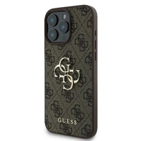 Guess 4G Didelio Logotipo dėklas iPhone 16 Pro Max - ruda