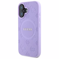 Guess Saffiano Peony Classic Logo Magnetinis dėklas iPhone 16 Plus - violetinis