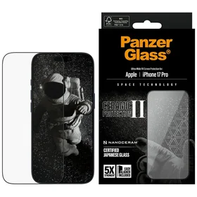 PanzerGlass Keraminis II Itin platus pritaikymas EasyAligner apsauginis stiklas iPhone 17 Pro