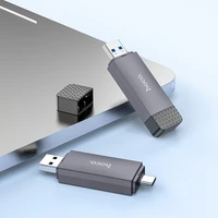 Atminties kortelių skaitytuvas Hoco HB45 USB-C/USB-A 2-in-1 USB2.0 pilkas