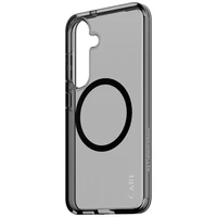 CARE by PanzerGlass Flagmanas Urban Combat juodas QI dėklas telefonui Samsung Galaxy S25 - Pusiau permatomas dūminis