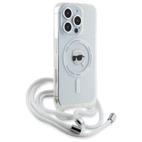Karl Lagerfeld per petį IML Karl galvos MagSafe dėklas iPhone 16 Pro – skaidrus