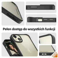 PanzerGlass ClearCase dėklas telefonui iPhone 15 Plus / 14 Plus su Karinė Lygio Sertifikatu - Skaidrus & Juodas