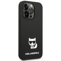 Karl Lagerfeld KLHCP14XSLCTBK iPhone 14 Pro Max 6.7 "kietas dėklas juodas / juodas Silikoninis Choupette Kūnas