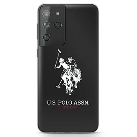 US Polo Blizgus Didelis Logotipas Dėklas Samsung Galaxy S21 Ultra - Juodas