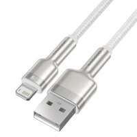 USB kabelis Lightning įrenginiams Baseus Cafule, 2.4A, 2m (baltas)