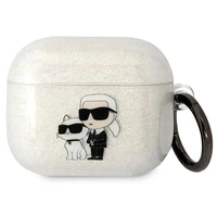 Karl Lagerfeld KLA3HNKCTGT Airpods 3 dėklas permatomas Blizgučiai Karl&Choupette