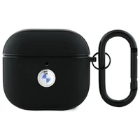 BMW BMA4SSLBK AirPods 4 odinis dėklas juodas/sidabrinis su sidabriniu logotipu