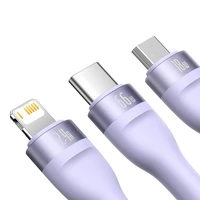 Baseus kabelis Flash Series II 3 in 1 - USB į Type C, Lightning, Micro USB - 66W 6A 1,2 metro (CASS040005) violetinis
