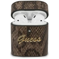 Guess GUACA2PUSNSMLBR AirPods 1/2 dėklas rudas/rudas Python kolekcija