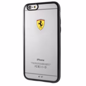 Ferrari kietasis dėklas FEHCP6BK iPhone 6/6S lenktyninis skydelis skaidrus juodas