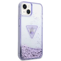 Guess Liquid Glitter Palm Collection dėklas iPhone 14 Plus 6.7 "- violetinė