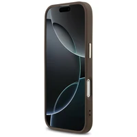 Guess 4G Triangle Logo magnetinis dėklas telefonui iPhone 17 - rudas ir auksinis