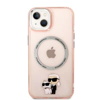 Karl Lagerfeld KLHMP14MHNKCIP iPhone 14 Plus 6.7" kietas dėklas pink/pink Iconic Karl&Choupette Magsafe