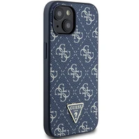 Guess 4G Triangle Metal Logo dėklas telefonui iPhone 15 Plus / 14 Plus - mėlynas