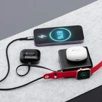 FORCELL F-ENERGY daugiafunkcinis įkroviklis 45W 6in1 su USB A ir USB C lizdais, išorinė baterija 15000mAh ir belaidis įkrovimas 15W