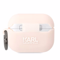 Karl Lagerfeld KLAPRUNCHP AirPods Pro dėklas rožinis/rožinis Silikoninis Choupette Head 3D