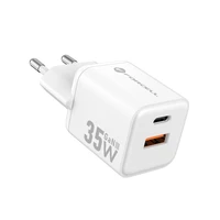 FORCELL F-ENERGY Mini GaN III VT-35C kelioninis įkroviklis su 1 x Type C + 1x USB A lizdais, PD QC4.0 35W baltas