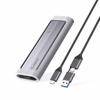 Orico AXM2-G2-V1 M.2 NVME USB-C/USB-A į USB-C 10Gb/s diskų įrenginys - pilkas