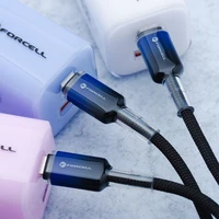 FORCELL F-ENERGY C356 kabelis Type C į Lightning PD 3A 27W Gradient 1 m juodas