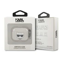 Karl Lagerfeld Glitter Choupette AirPods dėklas 3 - sidabrinis