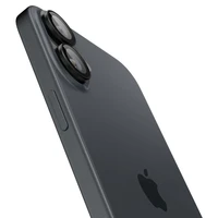 Spigen Glass tR EZ Fit Optik Pro grūdintas stiklas iPhone 16 / 16 Plus / 17 kamerai (2 vnt.) - juodas