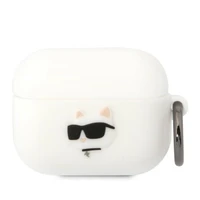 Karl Lagerfeld KLAPRUNCHH AirPods Pro dėklas baltas/baltas Silikoninis Choupette Head 3D