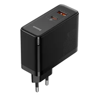 "Baseus GaN5 Pro" greitasis universalus sieninis įkroviklis GaN USB C tipo / USB 100 W PD3.0, QC4.0+, AFC juodas (CCGP090201)