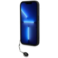 Karl Lagerfeld Saffiano su kristalais ir žavesio dėklas telefonui iPhone 15 Pro Max - juodas