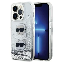 KARL LAGERFELD dėklas telefonui IPHONE 14 Pro KLHCP14LLDHKCNS (Liquid Glitter KC) baltas