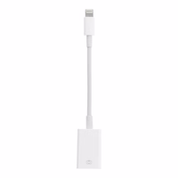 Adapteris OTG USB A (moteriškas) į Lightning (vyriškas) baltas