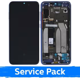Ekranas skirtas Xiaomi Mi 9 SE su rėmeliu  / Blue / (Service Pack)