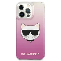 Karl Lagerfeld Choupette galvos dėklas telefonui iPhone 13 Pro Max – rožinis
