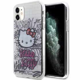 Hello Kitty IML Kitty ant plytų grafiti dėklas iPhone 11 / Xr - balta