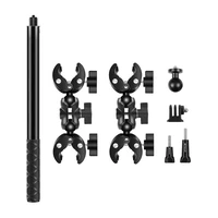 Motociklo / dviračio laikiklis PULUZ su dviem spaustukais ir asmenukių lazda 150 cm